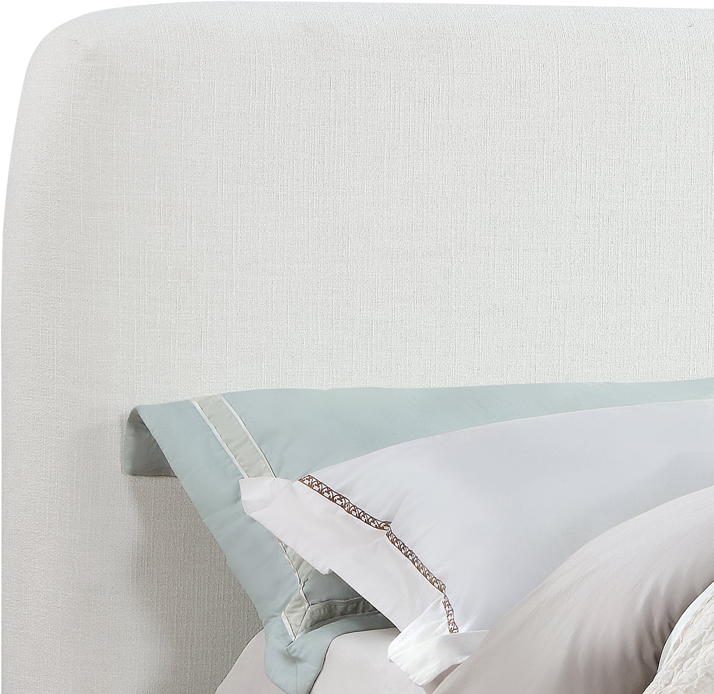 hendrix cream linen textured fabric king bed