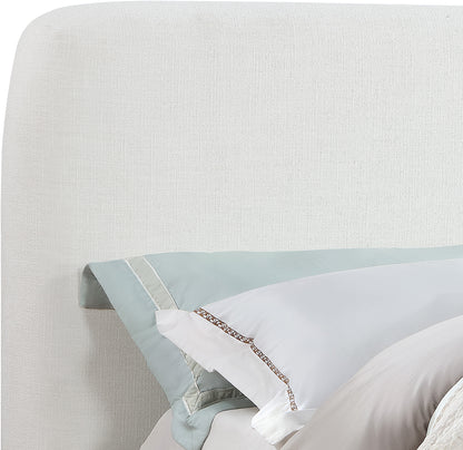 Hendrix Cream Linen Textured Fabric King Bed