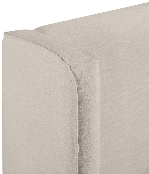 Sloane Beige Linen Textured Fabric Upholstered Full Bed, 1 Piece