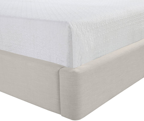 Sloane Beige Linen Textured Fabric Upholstered King Bed, 1 Piece