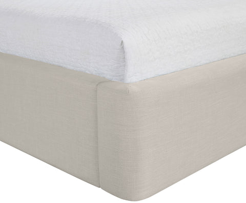 Sloane Beige Linen Textured Fabric Upholstered Twin Bed, 1 Piece