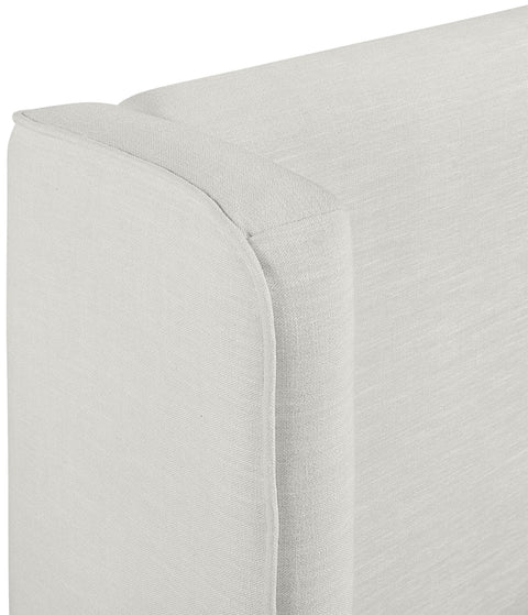 Sloane Cream Linen Textured Fabric Upholstered King Bed, 1 Piece (Style 3)