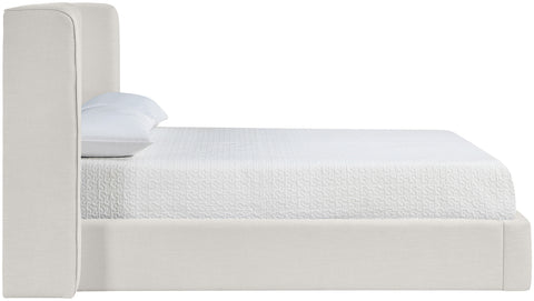 Sloane Cream Linen Textured Fabric Upholstered Queen Bed, 1 Piece (Style 3)
