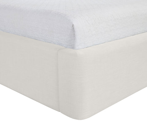 Sloane Cream Linen Textured Fabric Upholstered Queen Bed, 1 Piece (Style 3)