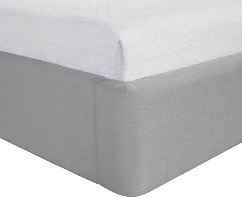 Sloane Grey Linen Textured Fabric Upholstered Queen Bed, 1 Piece