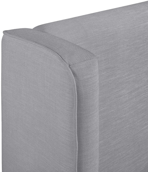 Sloane Grey Linen Textured Fabric Upholstered Queen Bed, 1 Piece