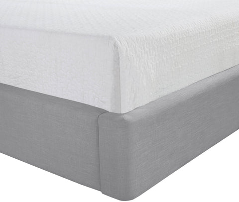Sloane Grey Linen Textured Fabric Upholstered Twin Bed, 1 Piece
