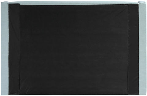Sloane Light Blue Linen Textured Fabric Upholstered King Bed, 1 Piece