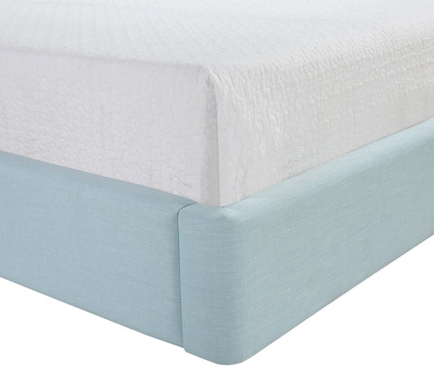 Sloane Light Blue Linen Textured Fabric Upholstered Twin Bed, 1 Piece