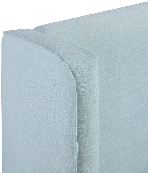 Sloane Light Blue Linen Textured Fabric Upholstered Twin Bed, 1 Piece