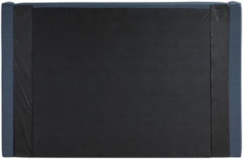 Sloane Navy Linen Textured Fabric Upholstered King Bed, 1 Piece