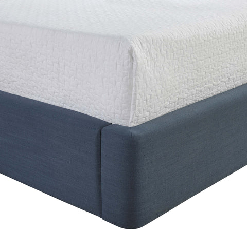 Sloane Navy Linen Textured Fabric Upholstered King Bed, 1 Piece