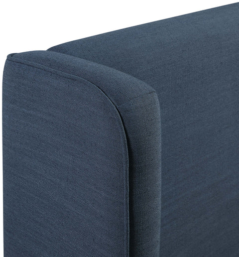 Sloane Navy Linen Textured Fabric Upholstered Queen Bed, 1 Piece