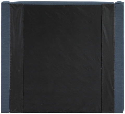 Sloane Navy Linen Textured Fabric Upholstered Twin Bed, 1 Piece