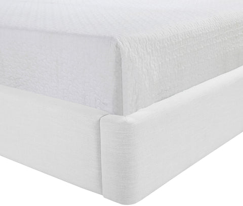 Sloane White Linen Textured Fabric Upholstered Full Bed, 1 Piece