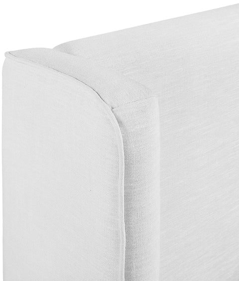 Sloane White Linen Textured Fabric Upholstered King Bed, 1 Piece