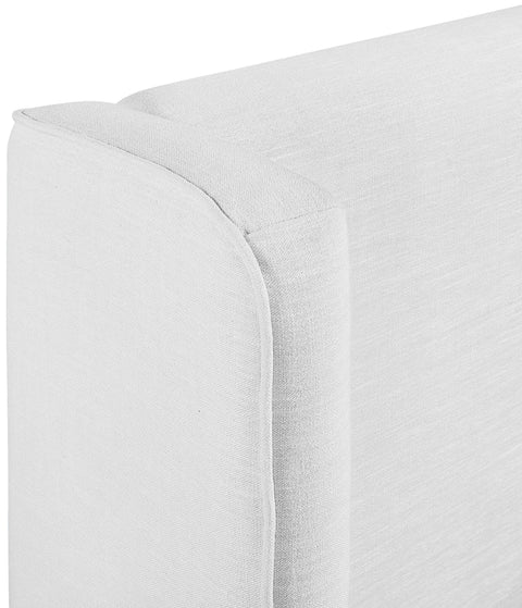 Sloane White Linen Textured Fabric Upholstered Twin Bed, 1 Piece