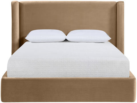 Sloane Beige Velvet Upholstered Full Bed, 1 Piece
