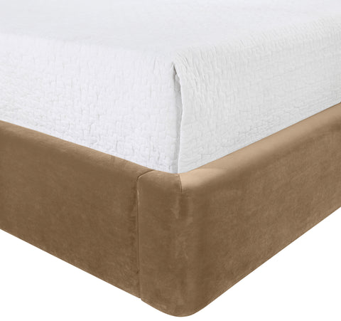 Sloane Beige Velvet Upholstered Queen Bed, 1 Piece