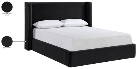 Sloane Black Velvet Upholstered Full Bed, 1 Piece