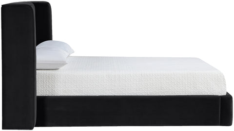 Sloane Black Velvet Upholstered King Bed, 1 Piece