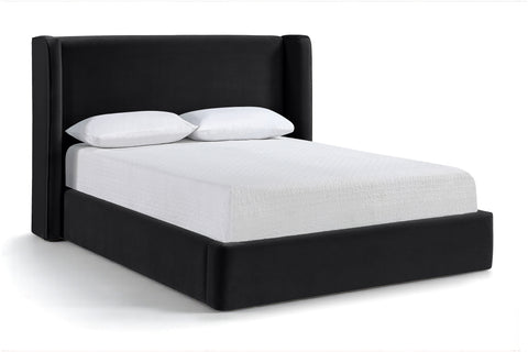 Sloane Black Velvet Upholstered Queen Bed, 1 Piece