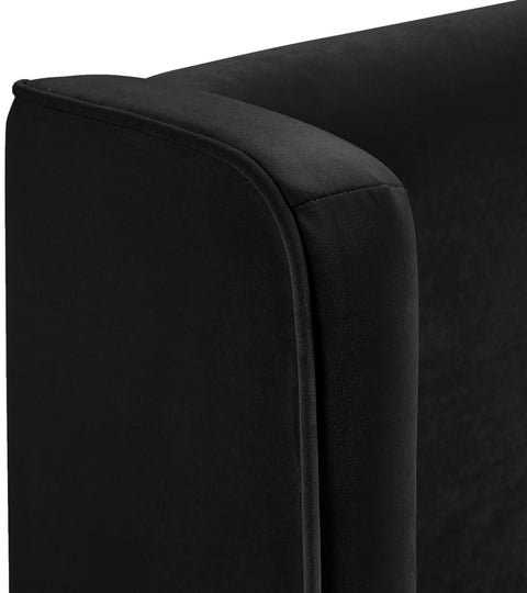 Sloane Black Velvet Upholstered Queen Bed, 1 Piece