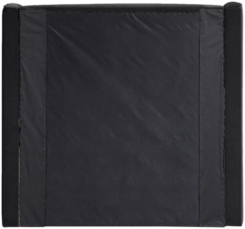 Sloane Black Velvet Upholstered Twin Bed, 1 Piece