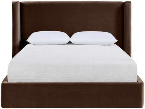 Sloane Brown Velvet Upholstered King Bed, 1 Piece