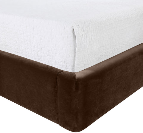 Sloane Brown Velvet Upholstered Queen Bed, 1 Piece