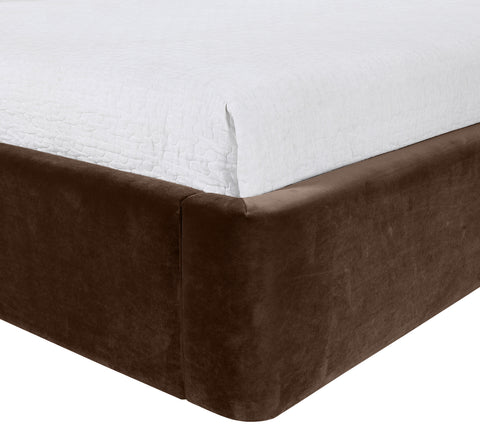 Sloane Brown Velvet Upholstered Twin Bed, 1 Piece