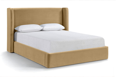 Sloane Camel Velvet Upholstered Full Bed, 1 Piece