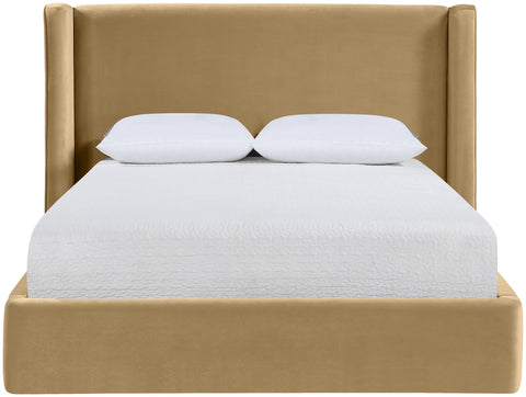 Sloane Camel Velvet Upholstered Full Bed, 1 Piece
