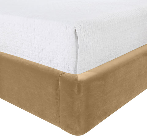 Sloane Camel Velvet Upholstered King Bed, 1 Piece