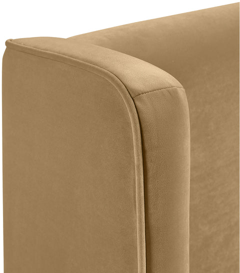 Sloane Camel Velvet Upholstered Queen Bed, 1 Piece