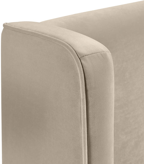 Sloane Cream Velvet Upholstered King Bed, 1 Piece