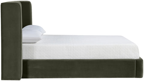 Sloane Green Velvet Upholstered Full Bed, 1 Piece