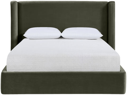 Sloane Green Velvet Upholstered King Bed, 1 Piece
