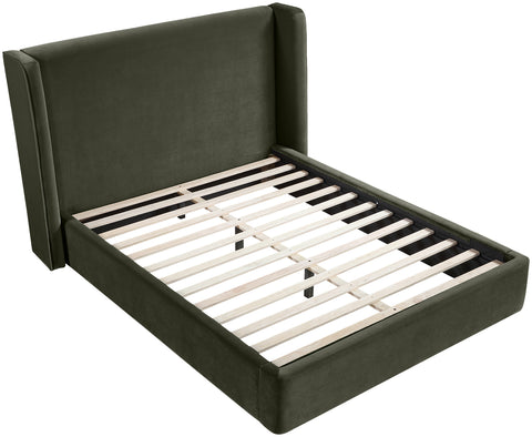 Sloane Green Velvet Upholstered King Bed, 1 Piece