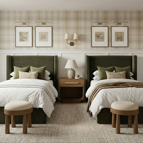 Sloane Green Velvet Upholstered Twin Bed, 1 Piece