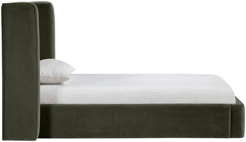 Sloane Green Velvet Upholstered Twin Bed, 1 Piece