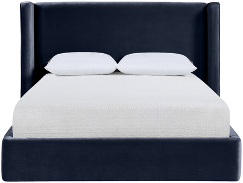 Sloane Navy Velvet Upholstered Full Bed, 1 Piece