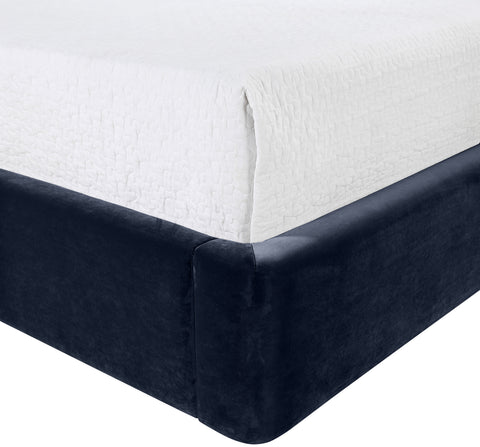 Sloane Navy Velvet Upholstered Queen Bed, 1 Piece