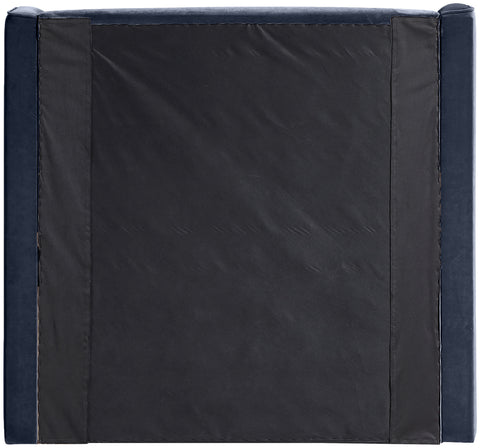 Sloane Navy Velvet Upholstered Twin Bed, 1 Piece
