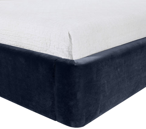Sloane Navy Velvet Upholstered Twin Bed, 1 Piece
