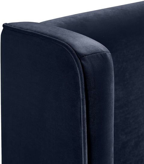 Sloane Navy Velvet Upholstered Twin Bed, 1 Piece