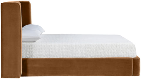 Sloane Saddle Velvet Upholstered Full Bed, 1 Piece