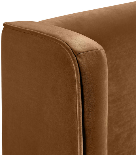 Sloane Saddle Velvet Upholstered King Bed, 1 Piece