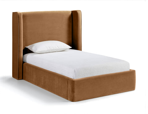 Sloane Saddle Velvet Upholstered Twin Bed, 1 Piece
