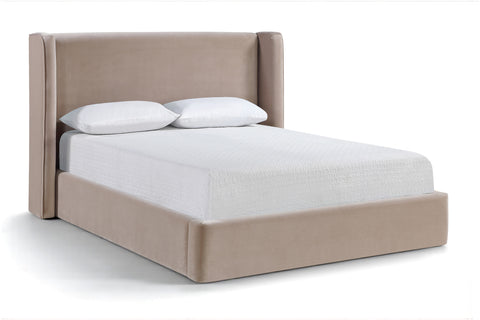 Sloane Taupe Velvet Upholstered Full Bed, 1 Piece